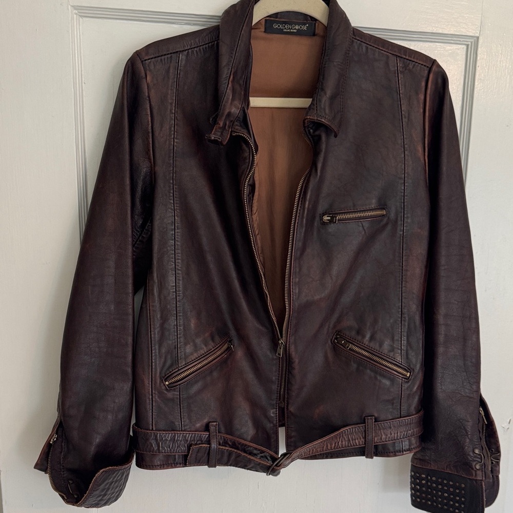 Golden Goose Dark Brown Leather Jacket - Size L - Picture 4 of 17
